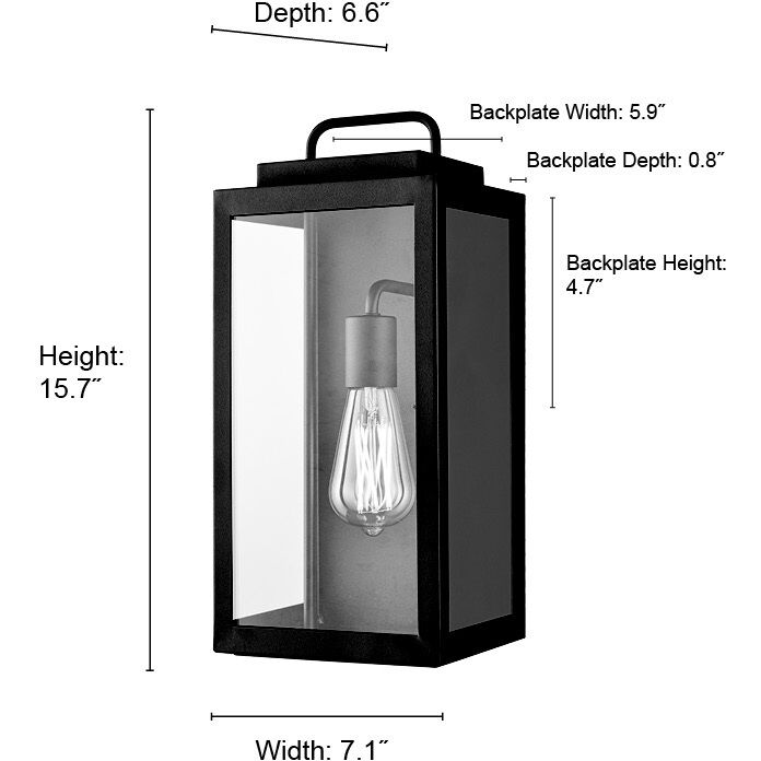 Gallatin 1 Light 15.7 inch Textured Black Outdoor Wall Sconce